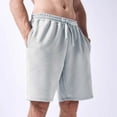 thumbnail image 2 of Pantalones cortos informales con cordón en la cintura para hombre: poliéster, estampado texturizado para el verano., 2 of 4