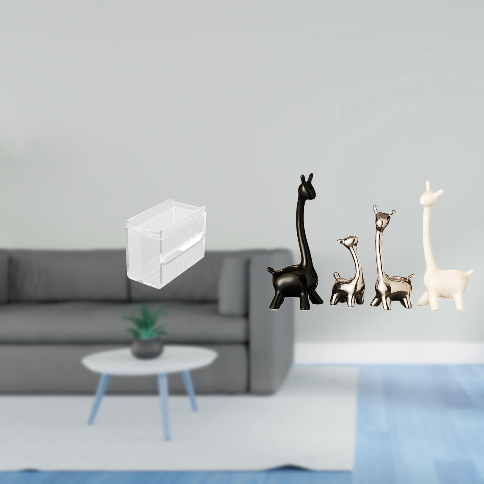 Fiocias Acrylic Toilet Paper Storage Box Modern Paper Towel Dispenser Wall Mounted Toilet Tissue Paper Holder Giraffe Figurines Ceramic Statue Furnishing Tabl