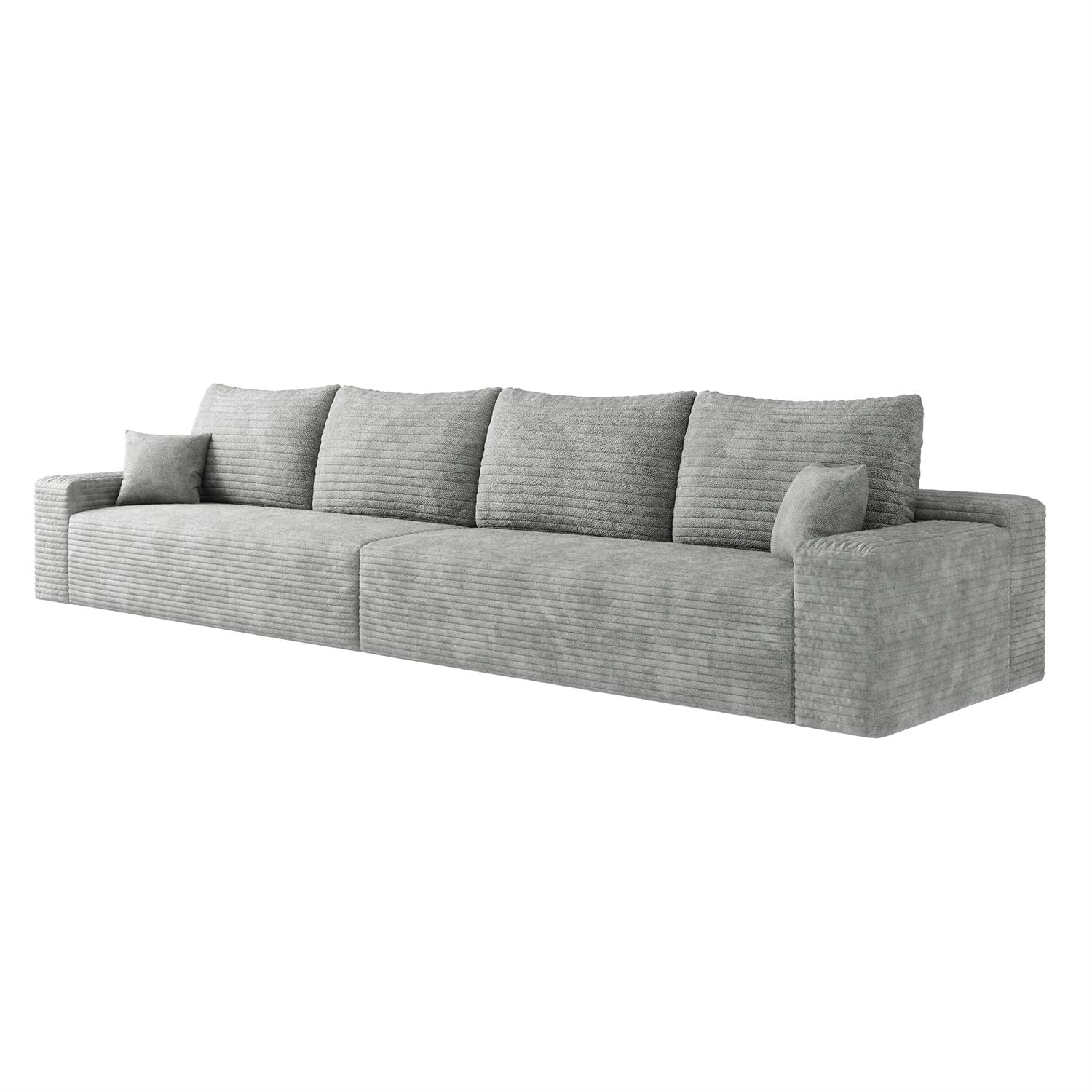 Demi Bonn 140" Cloud Sectional Sofa, Modern Modular Deep Seat Upholstered Couch for Living Room & Bedroom, No Assembly Needed, Gray
