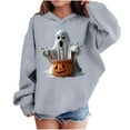 thumbnail image 2 of bbymog Halloween Graphic Hoodie for Boys Fall Winter Long Sleeve Hoodies for Teen Girls Kids Clothing Gray 13 Years, 2 of 10