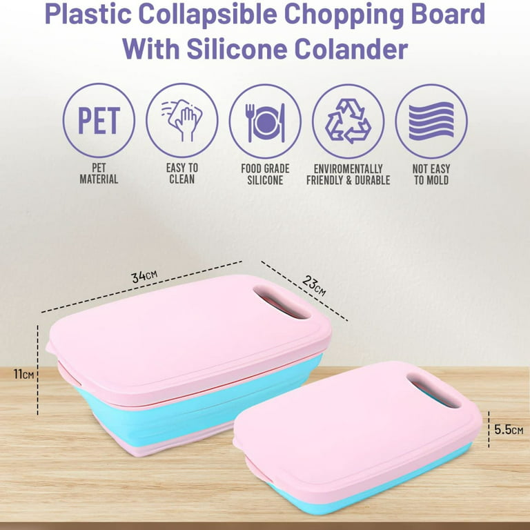 c&g outdoors Collapsible Cutting Board, 9-In-1 Multifunctional Cutting Board,  Foldable Chopping Board With Colander, Kitchen Vegetable Washing Basket  Silicone Dish Tub For BBQ Prep/Picnic/Camping