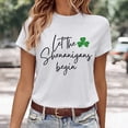 thumbnail image 2 of LUOGENLI T-shirts pour Femmes pour la Saint-Patrick et T-Shirt de Mode Imprimé à Manches Courtes pour Femmes T-shirts pour Femmes T-Shirt Graphique Saint-Patrick Blanc m, 2 of 5