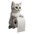 thumbnail image 3 of KeirineCC Decorative Cat Toilet Paper Holder,White and Cream,Wall Mount Bathroom Tissue Dispenser with Ragdoll Design,6x8 Inches,1 Pcs,for Cat Lovers (Silver Gradient), 3 of 5