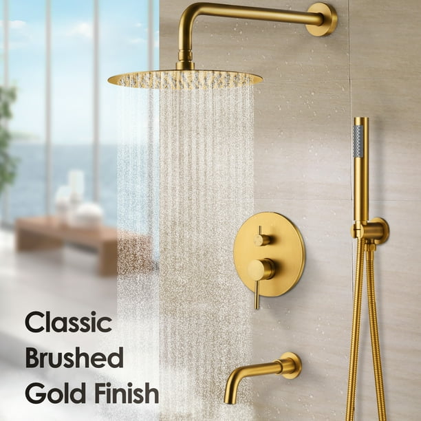 EVERSTEIN 10 Inch Rain Shower Head System, Bath and Shower Faucet Combo