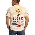 thumbnail image 2 of Men's Christian Patriotic Graphic T Shirt In God We Trust Eagle American Flag Casual Short Sleeve Tee, 2 of 6