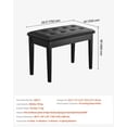 thumbnail image 7 of Duet Piano Bench with Storage 29.5x14x19 Inch High Density Padded Cushion Wooden Stool Seat for Keyboard Living Room Vanity, 7 of 7
