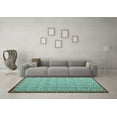 thumbnail image 3 of Ahgly Company Indoor Rectangle Abstract Turquoise Blue Contemporary Area Rugs, 8' x 12', 3 of 4