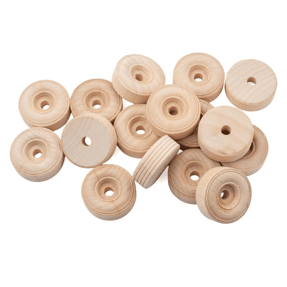 16 Presanded Wooden Wheels - For DIY Model Car Crafts