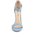 thumbnail image 2 of BURUDANI Women's Ankle Strap Open Toe Stilettos High Heel Sandals Party Dress Blue/Jean Size 5.5, 2 of 4