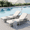 Gray, variant on Leumius Set of 2 Outdoor Chaise Lounge, Minimalist All-Weather Patio Wicker Lounge Chair with 6 Gear Adjustable Recliner, Arms and Cushion for Poolside, Deck Beige