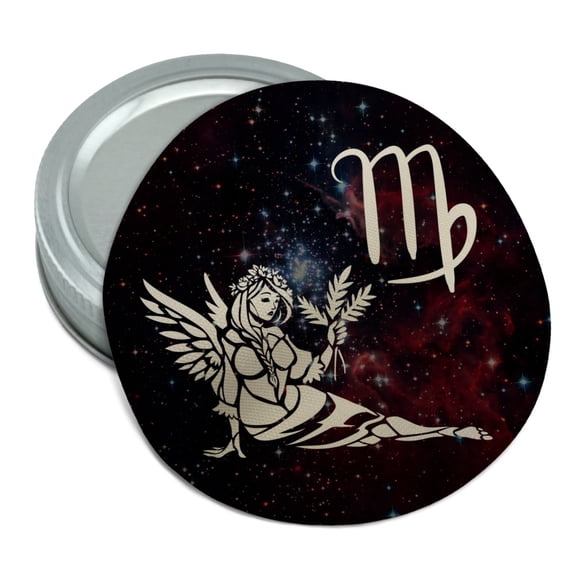 Virgo Maiden Zodiac Sign Horoscope in Space Round Rubber Non-Slip Jar Gripper Lid Opener