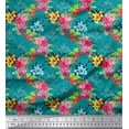 thumbnail image 1 of Soimoi Poly Georgette Fabric Leaves & Floral Printed Fabric 1 Yard 42 Inch Wide, 1 of 3