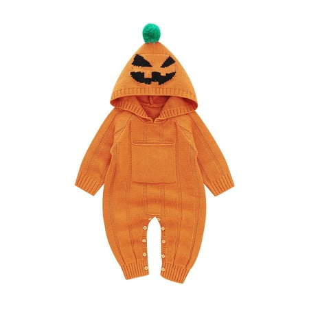 

nsendm Girls Jacket Boys Girls Long Sleeve Knitted Baby Winter Jackets 6-12 Months Orange 6-12 Months
