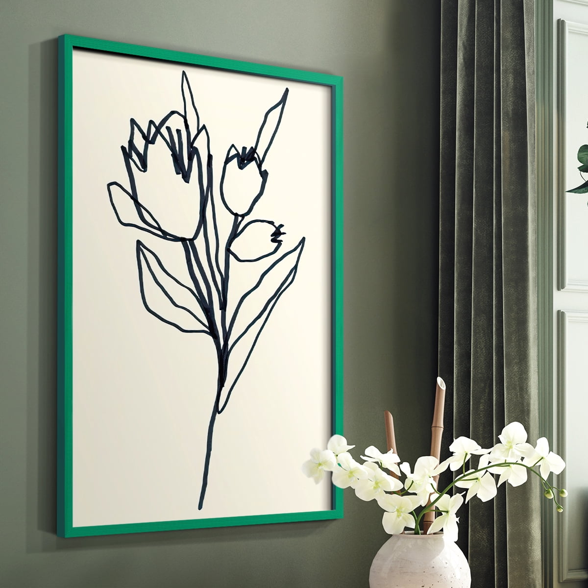 Floral Marker II in Paper Solid Wood 8 x 10 Framed Print