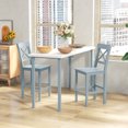 thumbnail image 2 of HOMCOM Counter Height Bar Stools Set of 2 with Cross Back and Footrest, 2 of 10