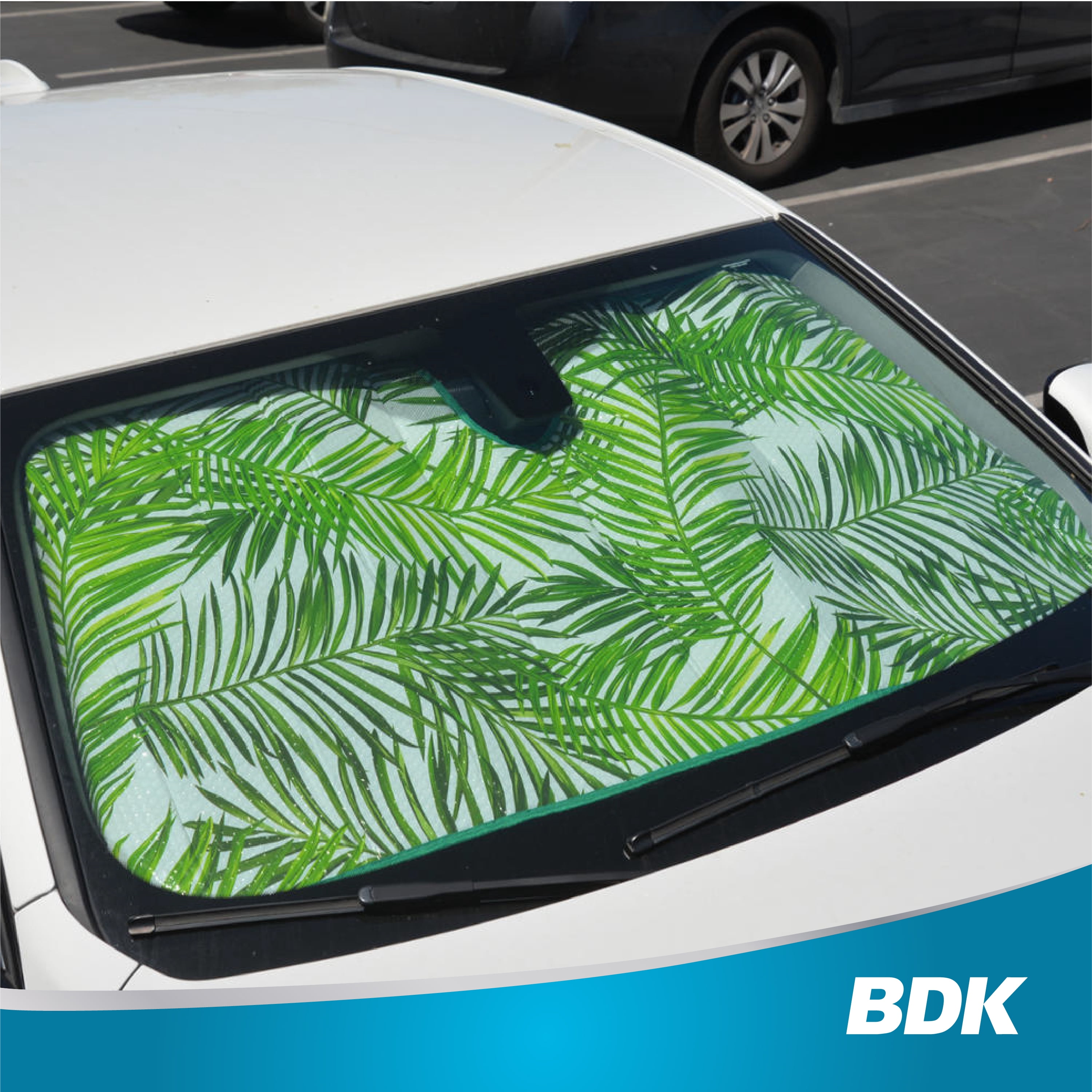Tropical Leaves Car Windshield Sun Shade for Auto SUV Truck - AS-768 Balmy Fern