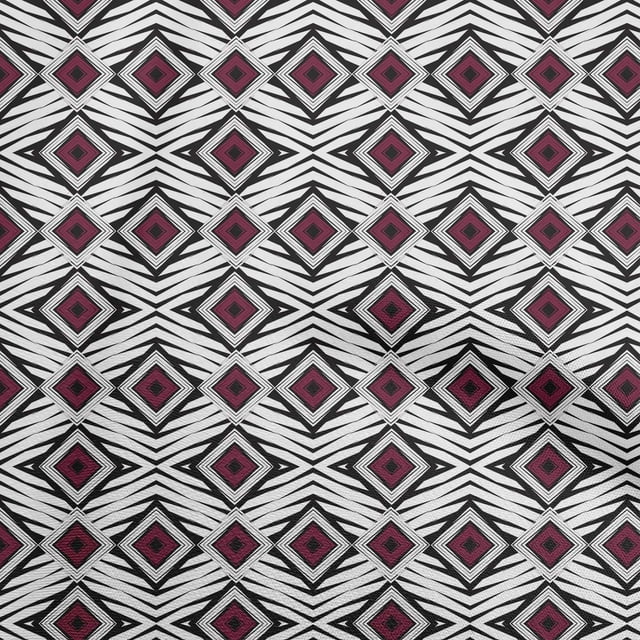 oneOone Polyester Spandex Wine Fabric Abstract Geometric Sewing Craft Projects Fabric Prints By Yard 56 Inch Wide