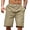 03-Khaki, variant on Men's Linen Casual Classic Fit Short Drawstring Summer Beach Shorts