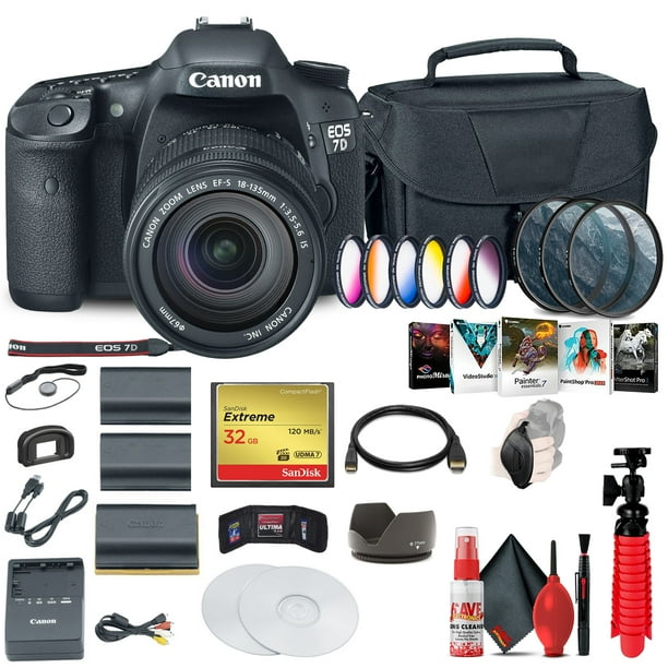 Canon EOS 7D DSLR Camera with 18135mm Kit (3814B016) + 32GB Compact