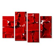 Elephant Stock Smudged Red Lipstick Wall Art - Horizontal Multi Panel Canvas - Living Room Wall Decor - Fashion And Beauty Multi Panel - Red And Decor - 24" x 14"