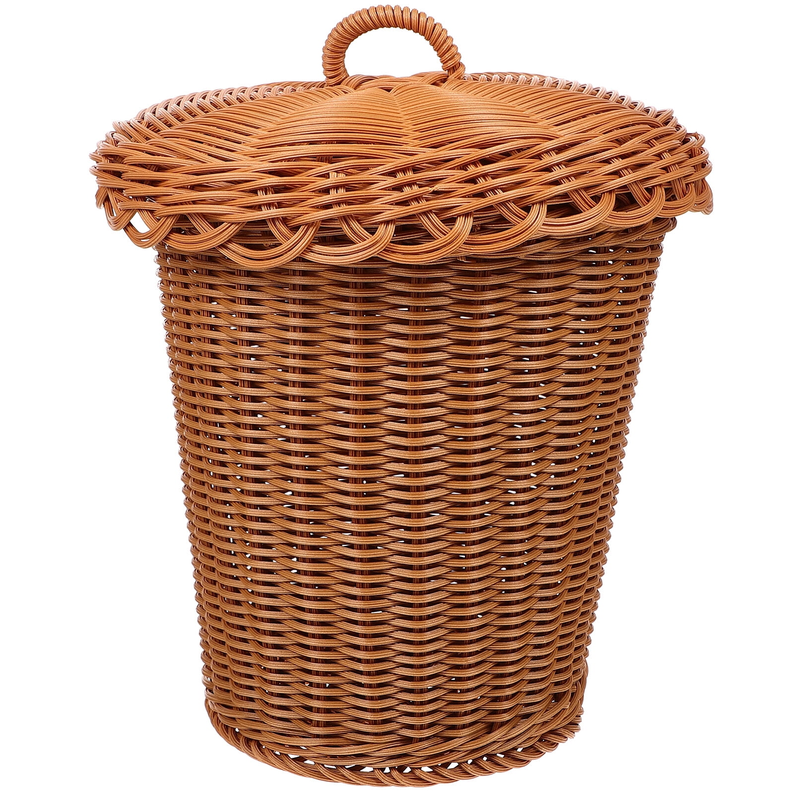 NUOLUX Imitated Rattan Woven Basket Living Room Trash Basket Sundries