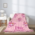 thumbnail image 4 of Manta de felpa suave y cómoda de Pantera Rosa, manta de franela cálida y ligera para sofá cama de 40 x 30 pulgadas, 4 of 8