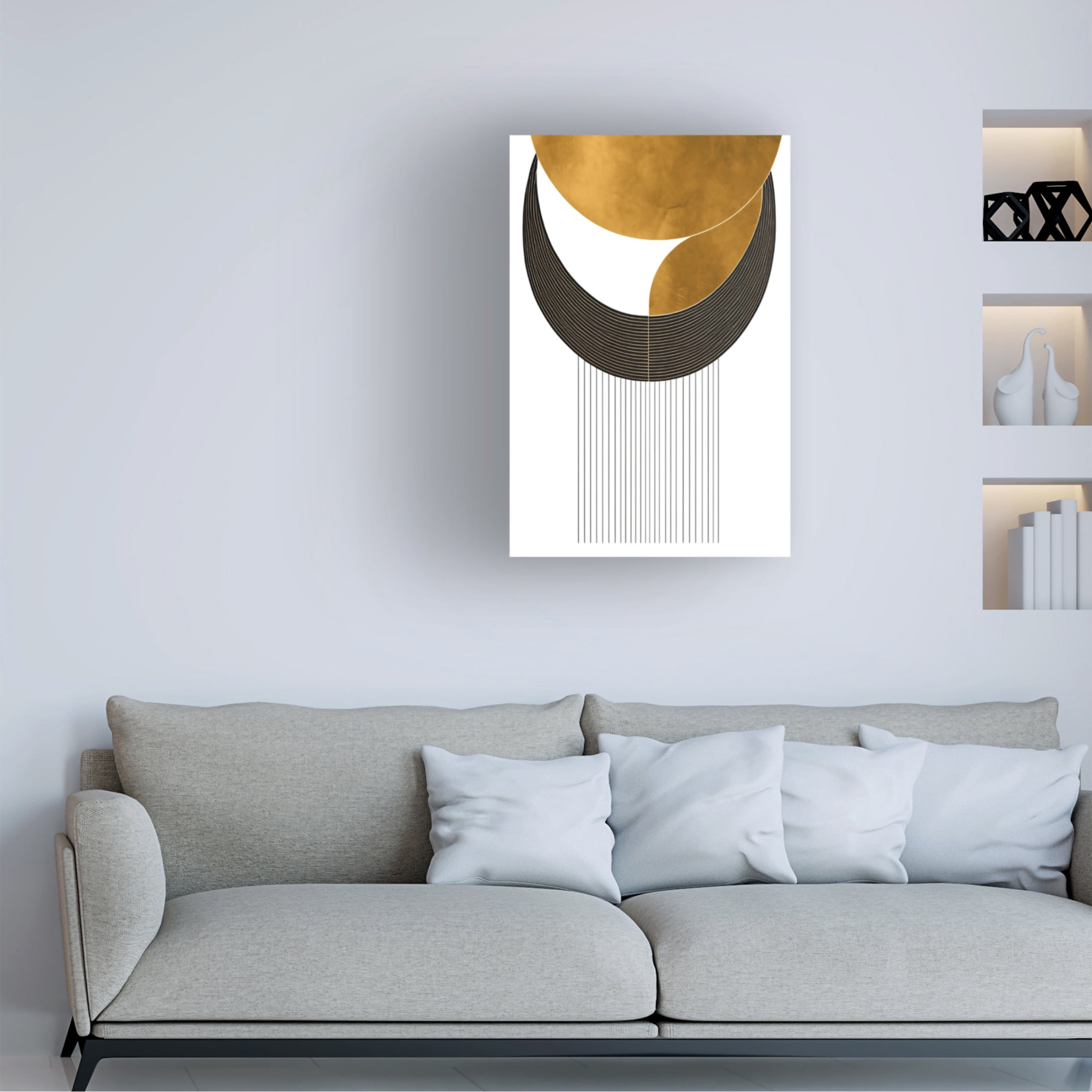 Canvas Wall Art - Ray Heere 'Mid Century Abstract Painting 24' Wall Art for Living Room, Bedroom, or Office Décor by Trademark Fine Art - 12 x 19 Inches