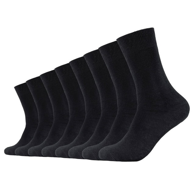 s.Oliver Calcetines Unisex, Paquete de 8 - Calcetines cortos, lisos Negro 43-46