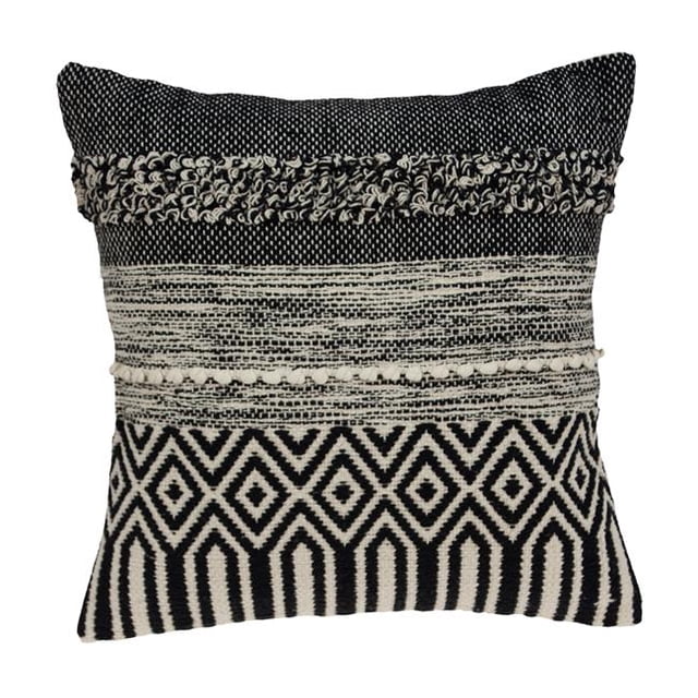 Housse de Coussin Noire Bohème Chase avec Insert en Poly