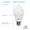 thumbnail image 3 of Great Eagle Lighting Corporation Bombilla Led A19 De 9 W (Equivalente A 60 W), Certificación Ul, 4000 K (Blanco Frío), 750 Lúmenes, Repuesto Estándar No Regulable (Paquete De 4), 3 of 5