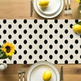thumbnail image 3 of Pastoral Black Polka Dots on Vintage Linen Table Runner-90 Inch Long Wave Point Table Runners Linen Burlap Tablerunner for Kitchen Dining Room Holiday Party, 3 of 9