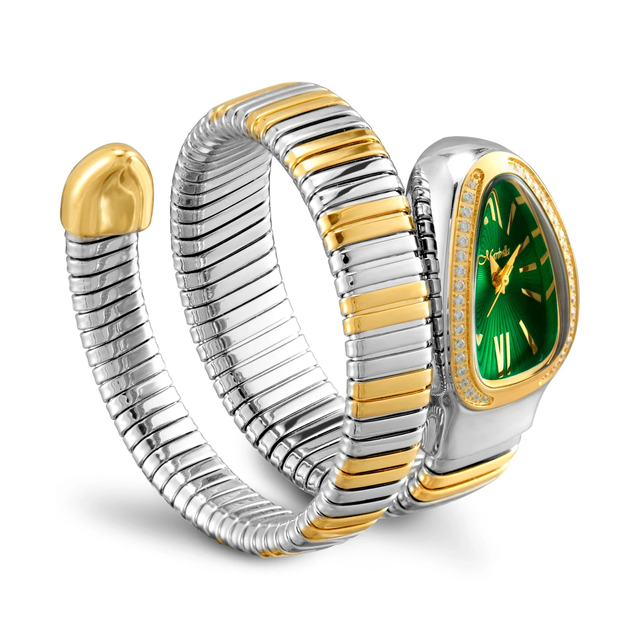 Classic Snake Shape Watch For Women Gold Silver Scaleable Bracelet Watches Bling Diamonds Quartz Ladies Wristwatch