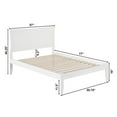 thumbnail image 4 of Leo & Lacey Transitional Solid Wood Full Platform Bed with Charging USB in White, 4 of 4