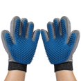 thumbnail image 1 of Pair Of Pet Gloves Silicone Grooming Brush, Cat Comb, Dog Hair Brush, Blue, 1 of 3