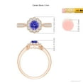 thumbnail image 5 of ANGARA Natural Vintage Inspired Tanzanite Milgrain Ring with Diamond Halo in 14K Rose Gold for Women (Size-5mm) | December Birthstone, Anniversary, Jewelry Gift for Women | Natural Tanzanite Ring, 5 of 9