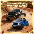 thumbnail image 3 of CASEMIOL 12V Kids Ride on Toys Car with Remote Control, Ford F150 Raptor Ride on Truck for Kids Ages 3-5, Toddler Electric Car w/ Bluetooth, Front & Rear Suspension, Gifts for Girl & Boy, Blue, 3 of 9