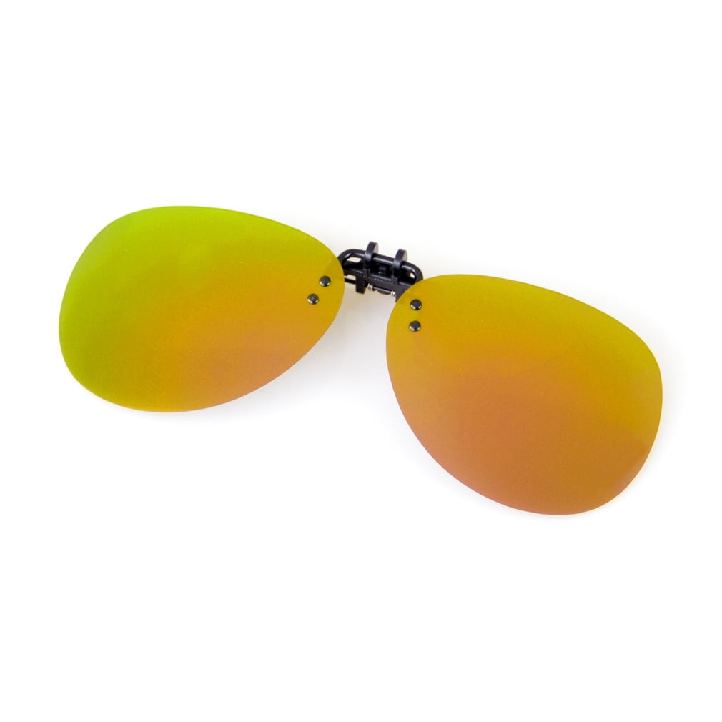 Polarized Sunglasses Clipon Eyewear Flip up Down Antireflective UV Yellow Green 