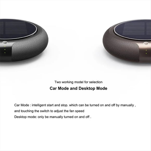 Purificador de Aire con Carga Solar, Desodorante, Aire Fresco para Coche, Purificador de Aire para Coche, Máquina de Aromaterapia Negra