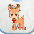 thumbnail image 4 of Inktastic Cute Christmas Reindeer with Christmas Lights Boys or Girls Baby Bib, 4 of 4