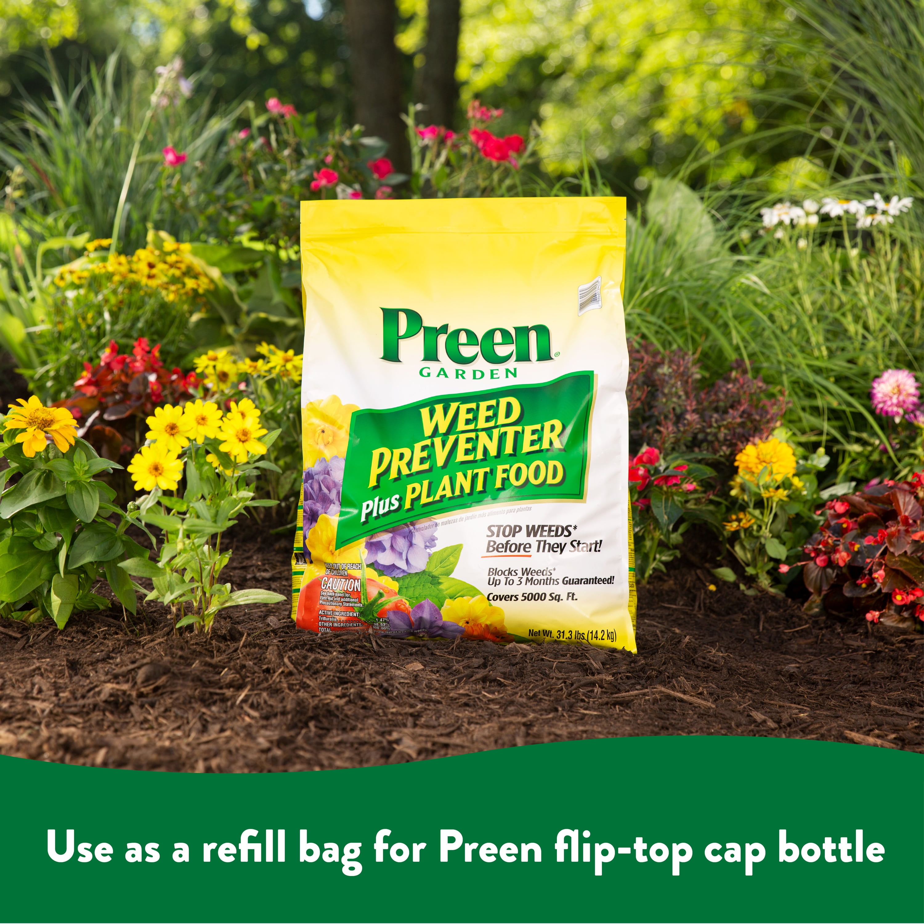 Preen Garden Weed Preventer Plus Plant Food Fertilizer 31.3 lb. Bag - Covers 5,000 Sq. ft.