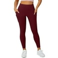 thumbnail image 4 of Ruimatai Womens High Waisted Leggings No See Through Tummy Control Yoga Pants Solid Side Double Pockets Cycling Workout Pants, 4 of 9
