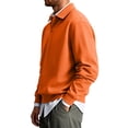 thumbnail image 5 of Fabrcox Men Long Sleeve Polo Shirts Casual Button Collared Shirts for Men Regular Fit Solid Color Athletic Fall Winter Office Mens Golf Shirts XXL, 5 of 8