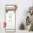 thumbnail image 5 of Metal Wedding Welcome Sign Arch Stand Advertising Shelf Gold 1.5M 4.9Ft Height Welcome Sign Frame Wedding Sign Floral Ceremony Decorations, Reception Guest List Directory Geometric, 5 of 7