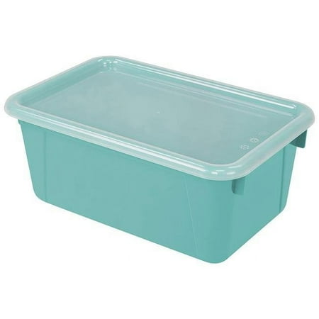 UPC: 0194629051281 | Storex Small Cubby Bin with Cover Classroom Teal Pack of 2