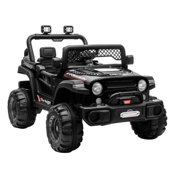 Garvee 12V Kids Electric Ride-on Truck,2 Seater,3 Speeds to 6MPH with Parent Remote Control,Black