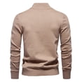 thumbnail image 4 of GigrtiJin Pull à Quart de Zip pour Hommes Manches Longues Col Montant Pull Rayé Mode Décontracté Confortable, 4 of 5