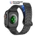 thumbnail image 6 of Magnetic Silicone Band for Apple Watch 42(Series 1/2/3)/44/45/46/49mm for Men Women, Lightweight Sport Strap for iWatch Ultra SE Series 10 9 8 7 6 5 4 3 2 1, with Security Loop, Black, 6 of 9