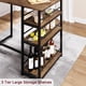 thumbnail image 4 of Historyli Juego de mesa de comedor 1+2,mesa de cocina con 2 sillas de bar tapizadas rojas,3 estantes grandes,juego de mesa de bar para espacios pequeños,apartamento,estudio,desayuno,estilo retro., 4 of 8