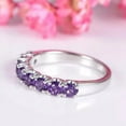 thumbnail image 2 of Hitanshu Jewels Round Cut Purple Cubic Zirconia Women's Eternity Band Ring 14K White Gold Plated, 2 of 5