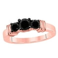 thumbnail image 3 of 0.75 Carat Three Stone Black Daimond Enagagement Ring Crafted Prong 14k Solid Rose Gold, 3 of 6